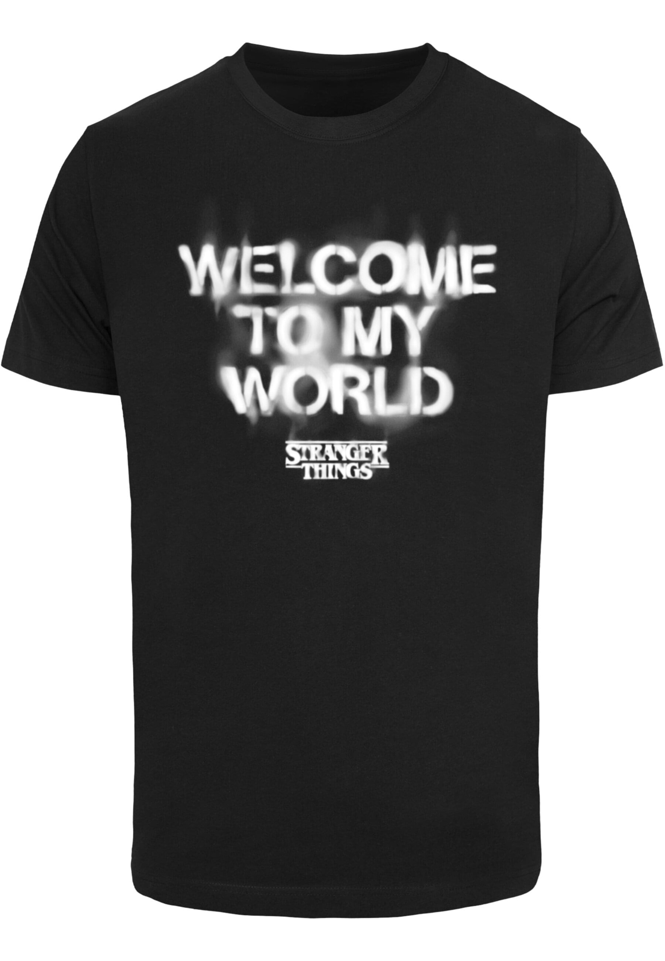 T-Shirt 'Stranger Things - Welcome To My World' ABSOLUTE CULT en noir : devant