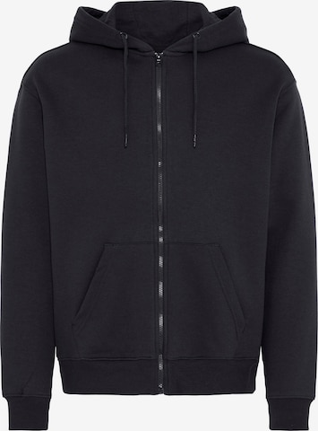 BLEND Kapuzenfleecejacke ' BHJUSTE ' in Schwarz: Vorderseite