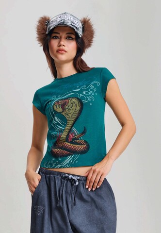 Ed Hardy T-shirt i blå: framsida
