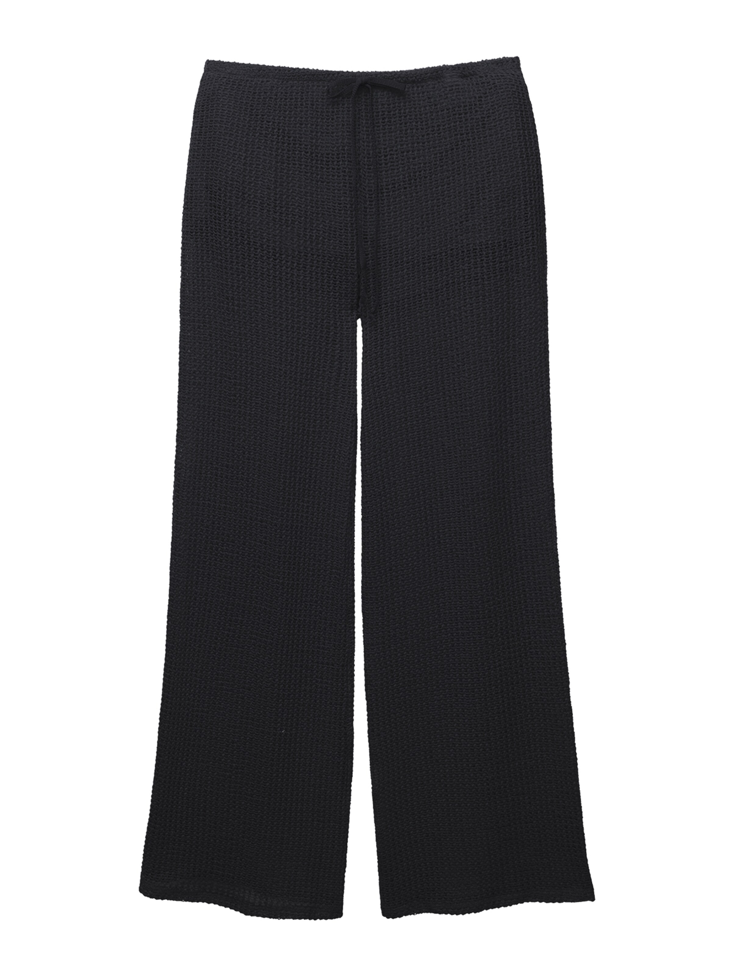 Pull&Bear Regular Trousers in Black: front