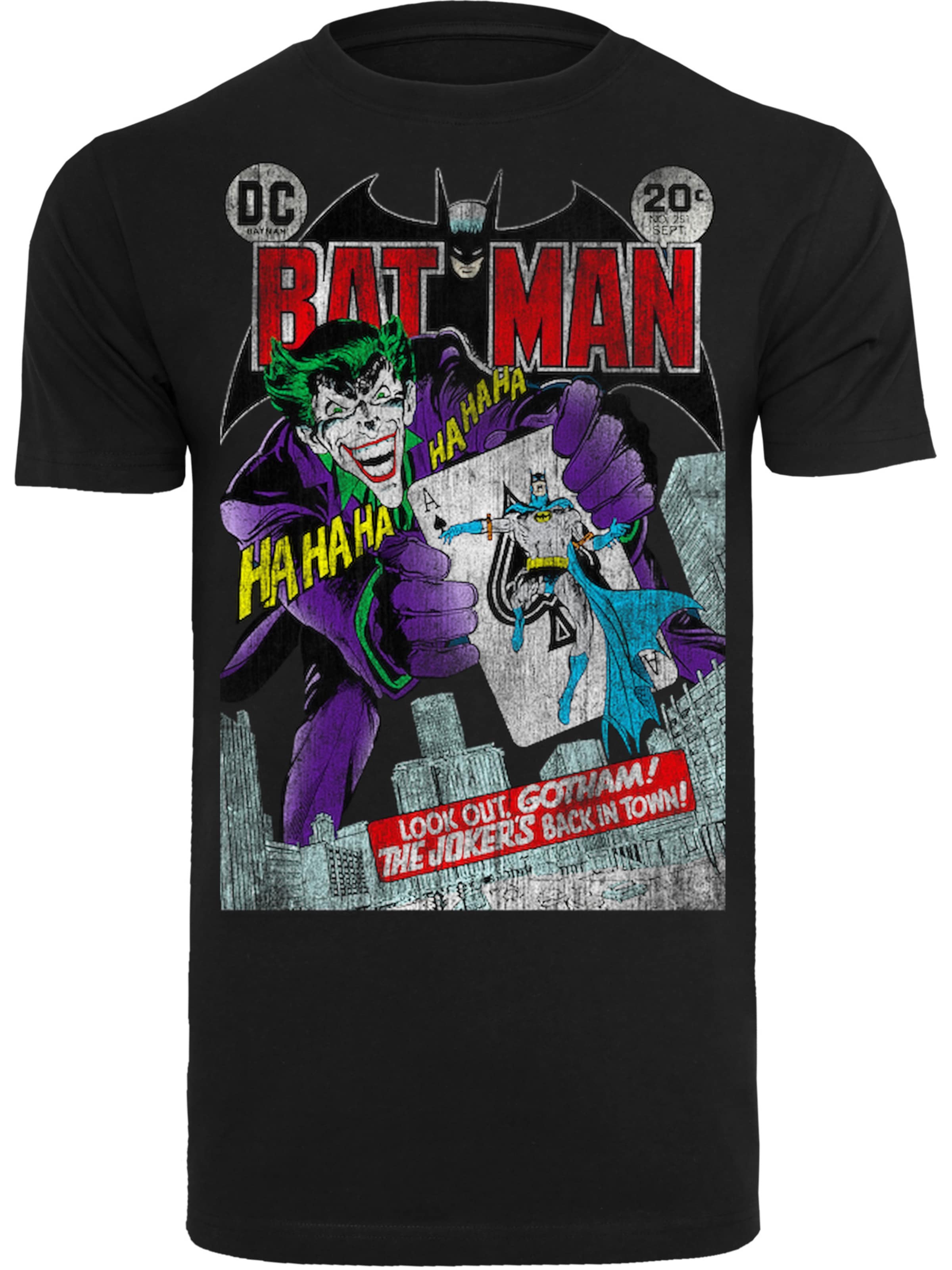 T-Shirt 'DC Comics Batman Joker Playing Card Cover' F4NT4STIC en noir : devant