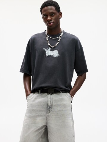 Pull&Bear Tričko 'STWD UNDER LIGHTBULB' – černá