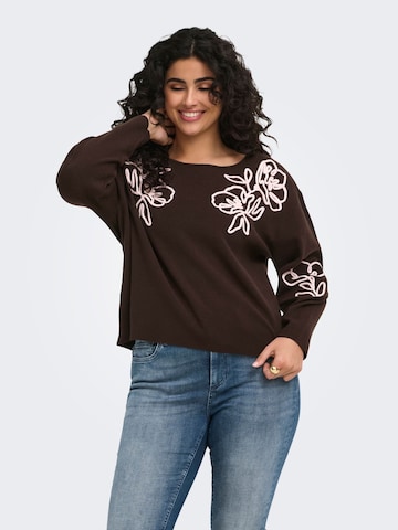 ONLY Carmakoma Sweater 'NILA' in Brown: front