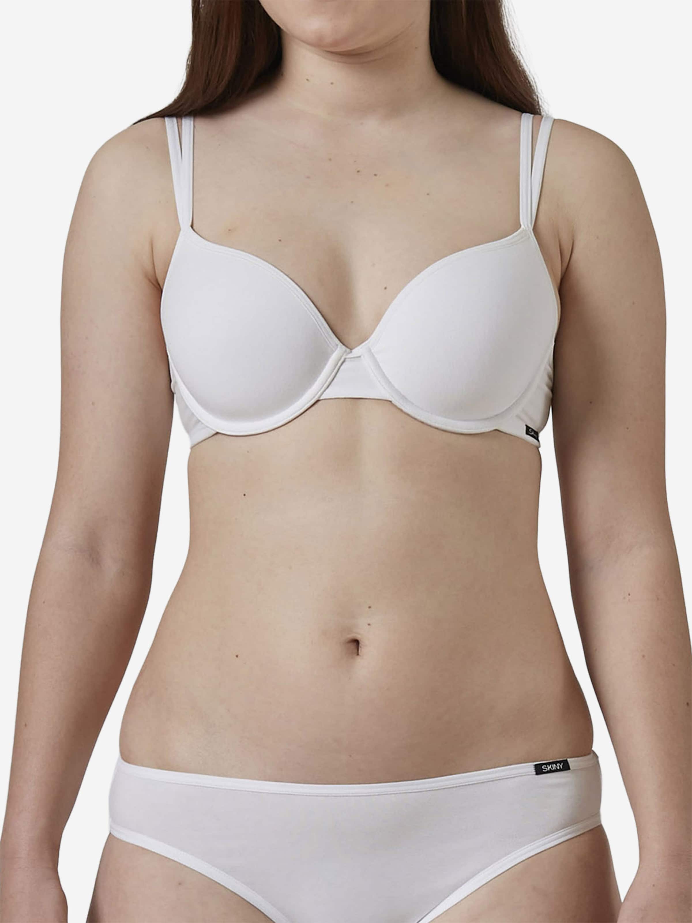 Skiny T-shirt BH ' Cotton Essentials ' in Wit: voorkant