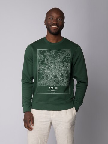 Watapparel Sweatshirt 'City maps Berlin Landkarte' in Groen: voorkant