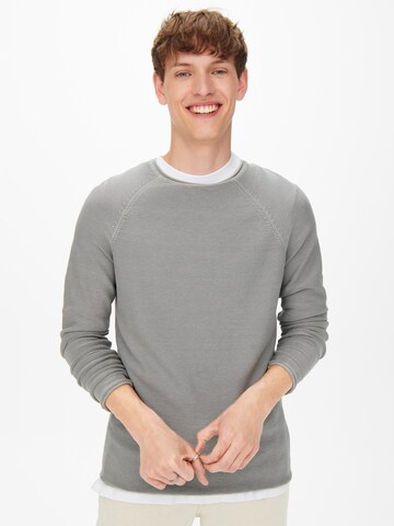 Only & Sons Regular Fit Pullover 'Dextor' in Grau