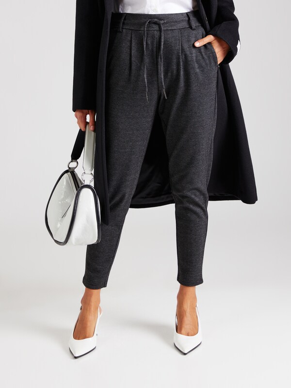 ONLY Tapered Pleat-Front Pants 'ONLPOPTRASH-GOZI' in Dark Grey