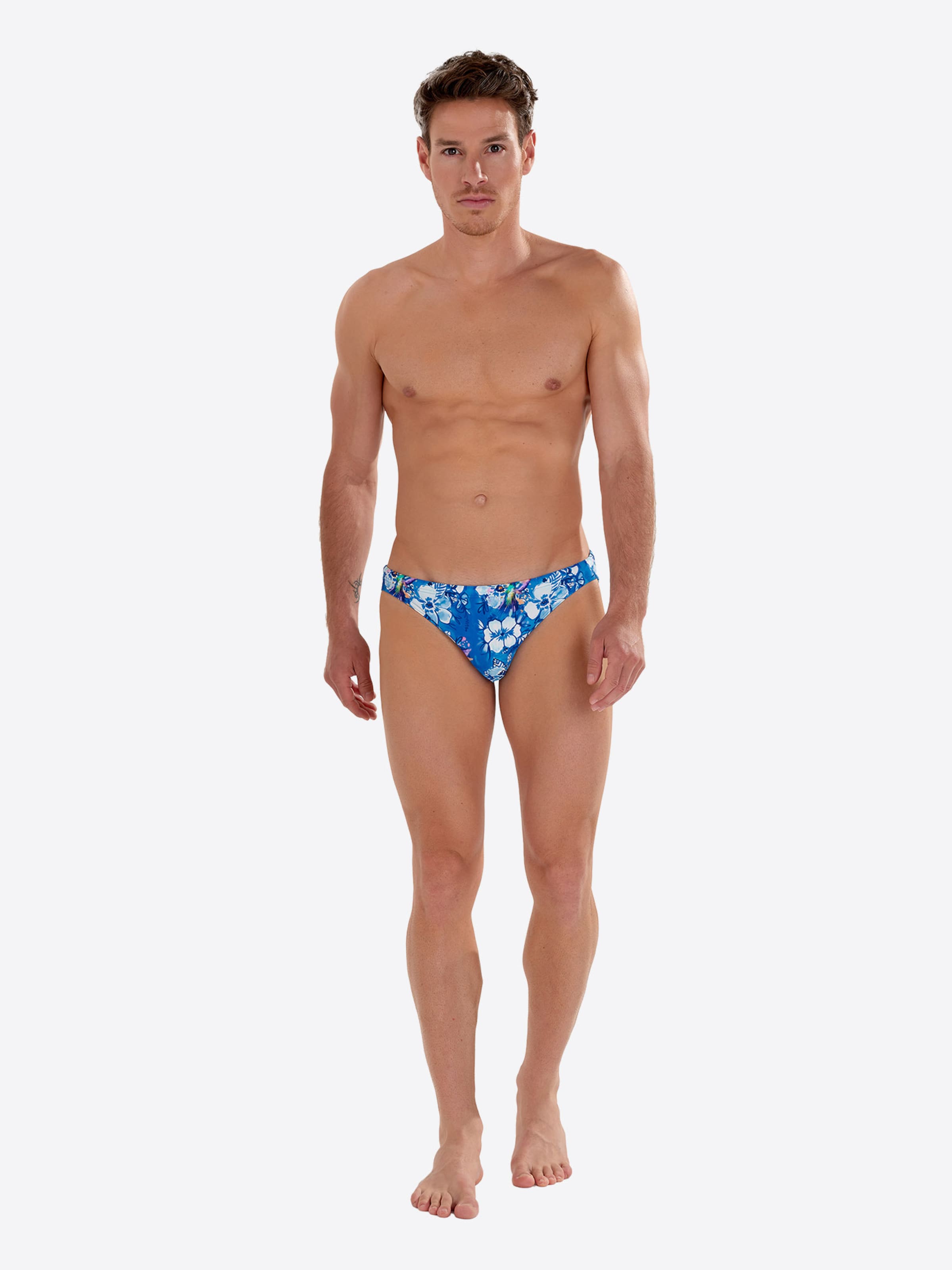 HOM Badehose ' Swim Micro Briefs Colibris' in Blau