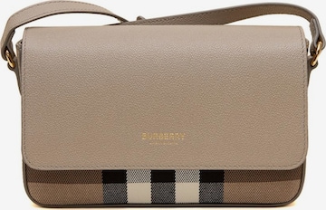 BURBERRY - Bolso de mano 'New Hampshire Check Leather Crossbody Bag 20x4.5x13 cm' en beige: frente