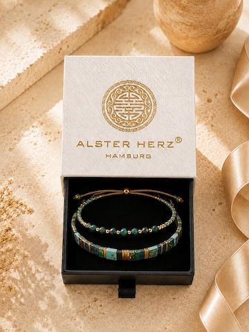 Alster Herz Armband 'Set "Ibiza Summer"' in Groen