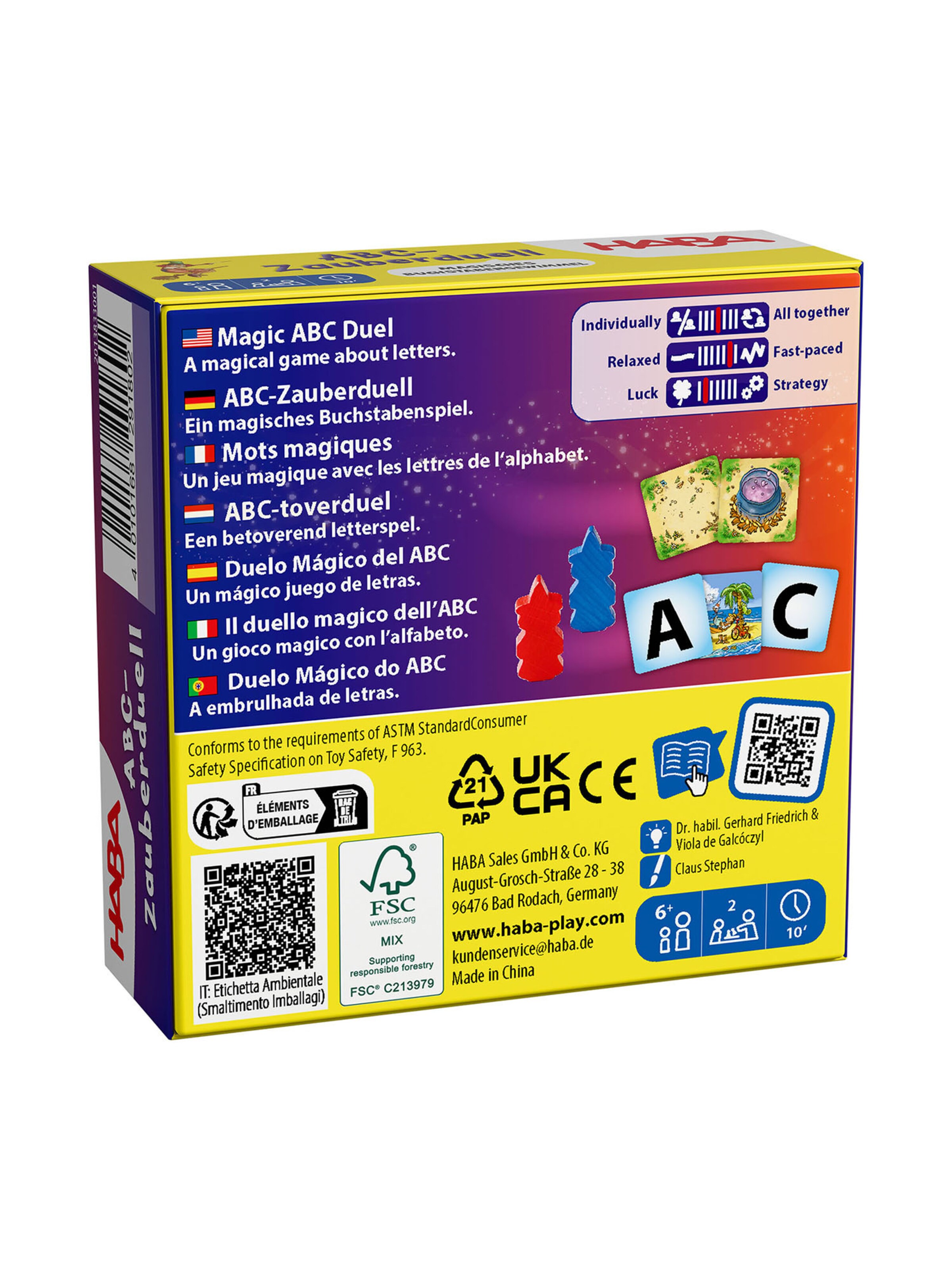 HABA Spel ' Spielerisches Lernen von Buchstaben & Rechnen ' in Gemengde kleuren