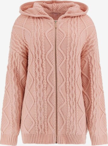 GUESS Knit Cardigan in Pink: front