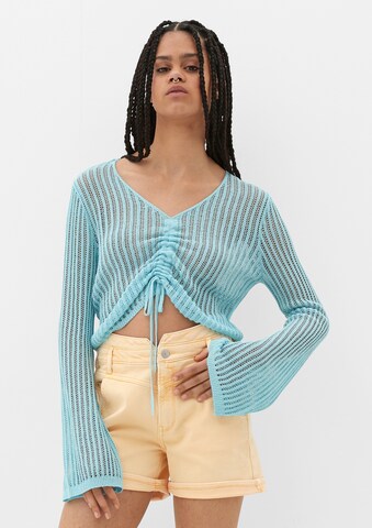 Pull-over QS en bleu : devant