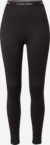 Skinny Pantalon de sport Calvin Klein Sport en noir : devant