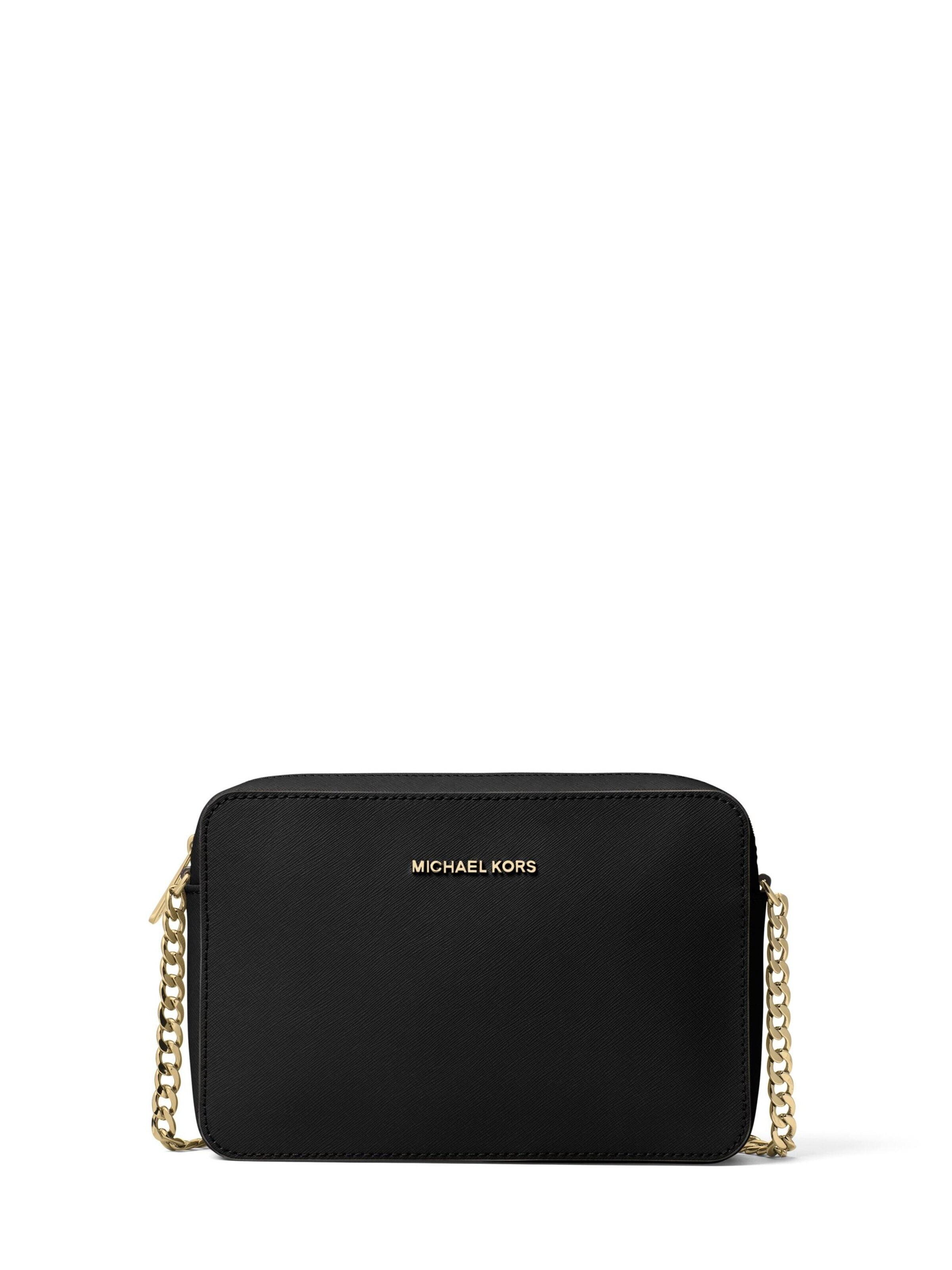 MICHAEL Michael Kors Umhängetasche 'Michael Kors Sac Bandoulière Cuir Jet Set Noir'‌‌ in Schwarz: Vorderseite