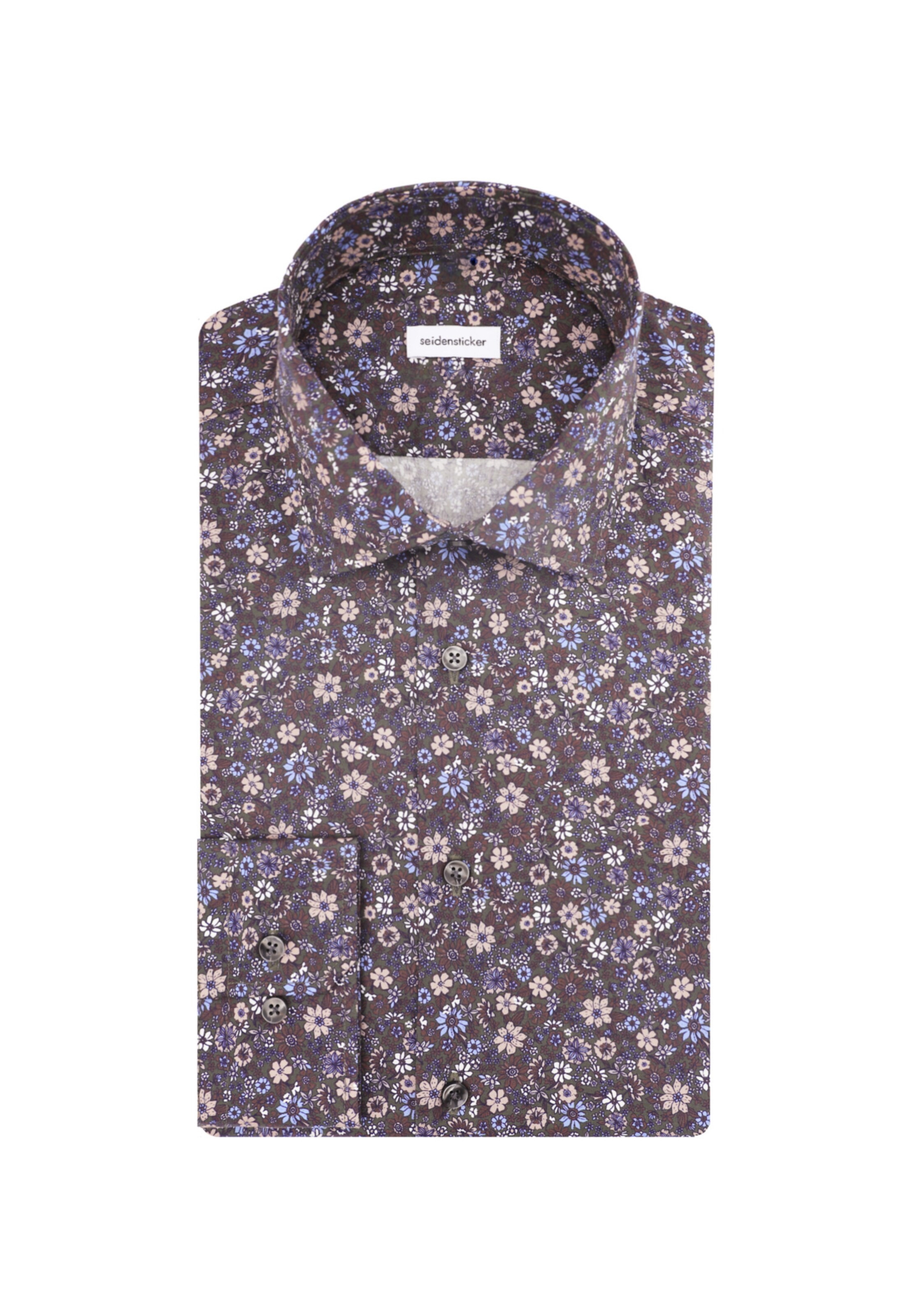 SEIDENSTICKER Slim fit Zakelijk overhemd 'Smart Essentials' in Bruin