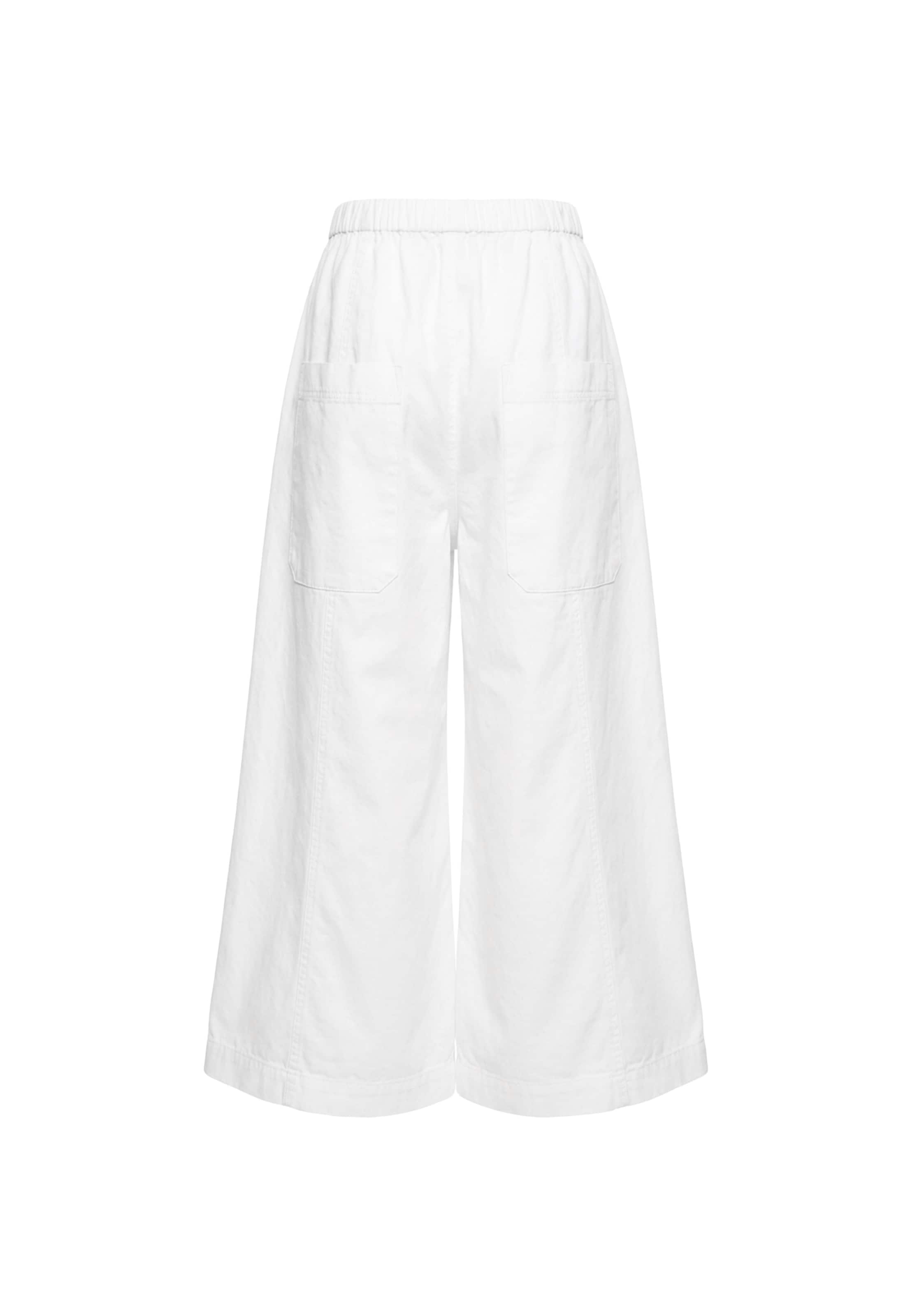 faina - Perna larga Calças em branco