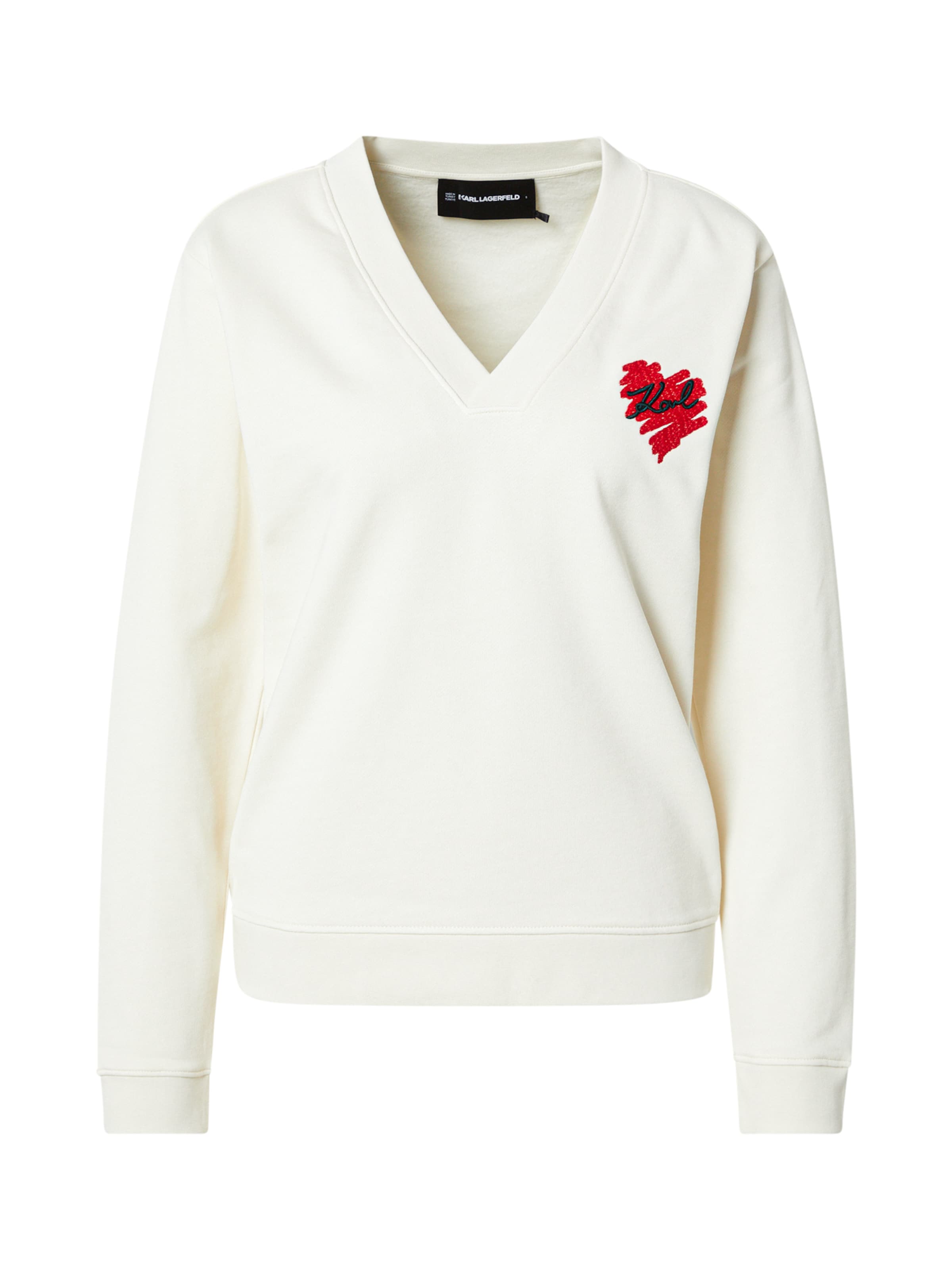 Sweat-shirt 'HEARTS' Karl Lagerfeld en blanc : devant