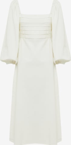 Robe 'MAURA' Tussah en blanc : devant