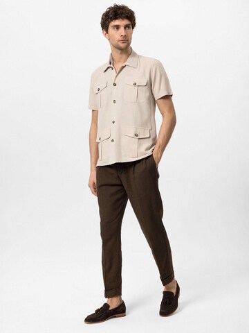 Antioch Comfort fit Button Up Shirt in Beige