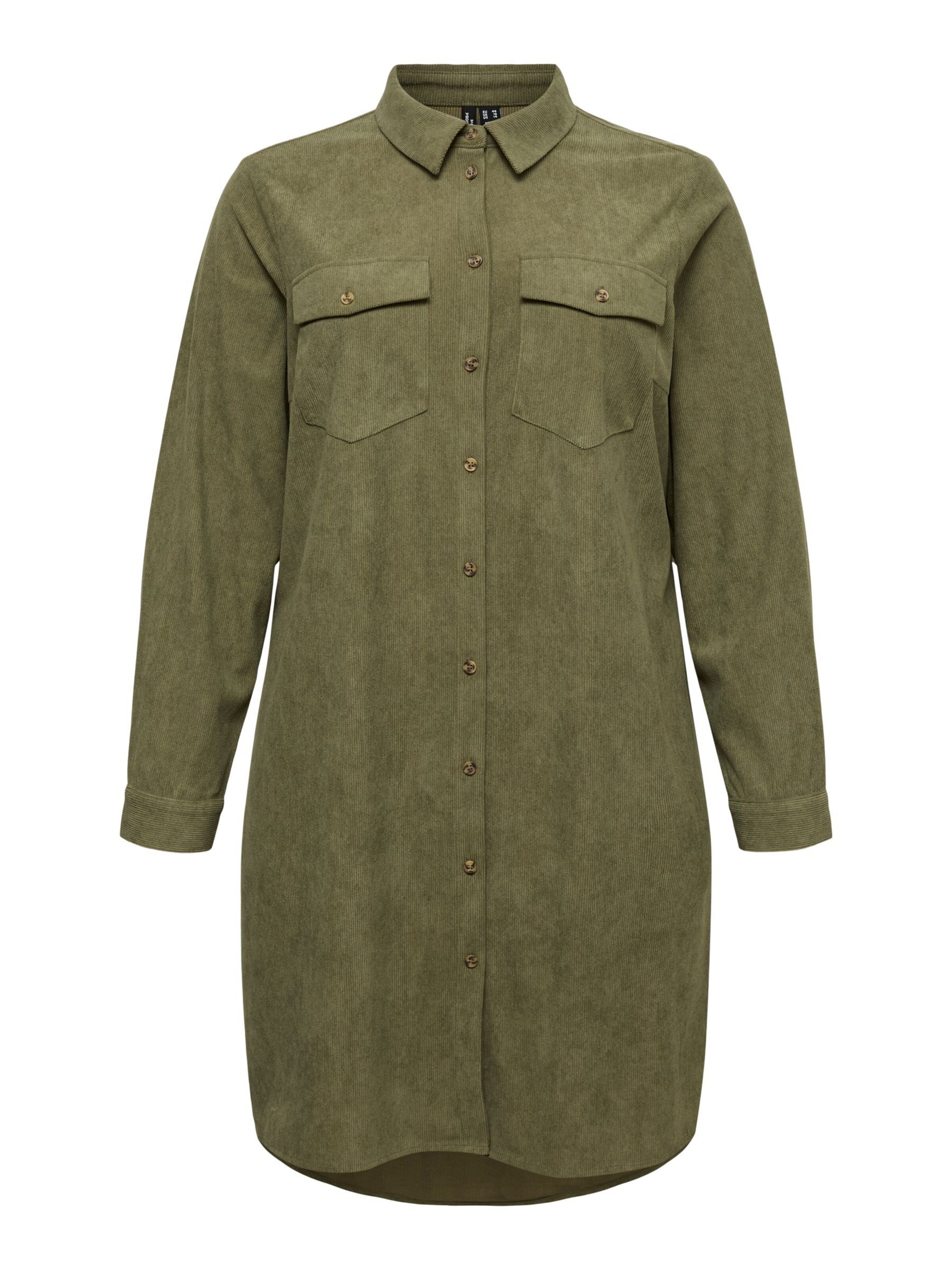 Vero Moda Curve - Vestido camisero 'VMCVilja' en verde: frente