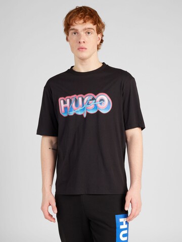 HUGO - Camisa 'Nillumi' em preto: frente