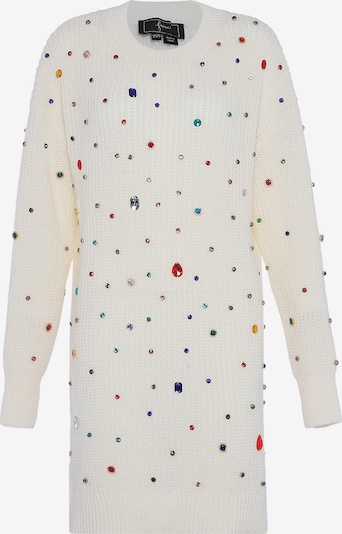 faina Strickkleid in enzian / grün / rot / naturweiß, Produktansicht