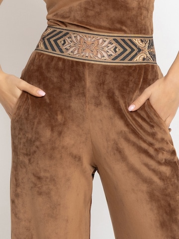 JIORO Wide leg Broek 'ESSENTIALS' in Beige