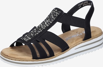 Rieker Sandals in Black: front