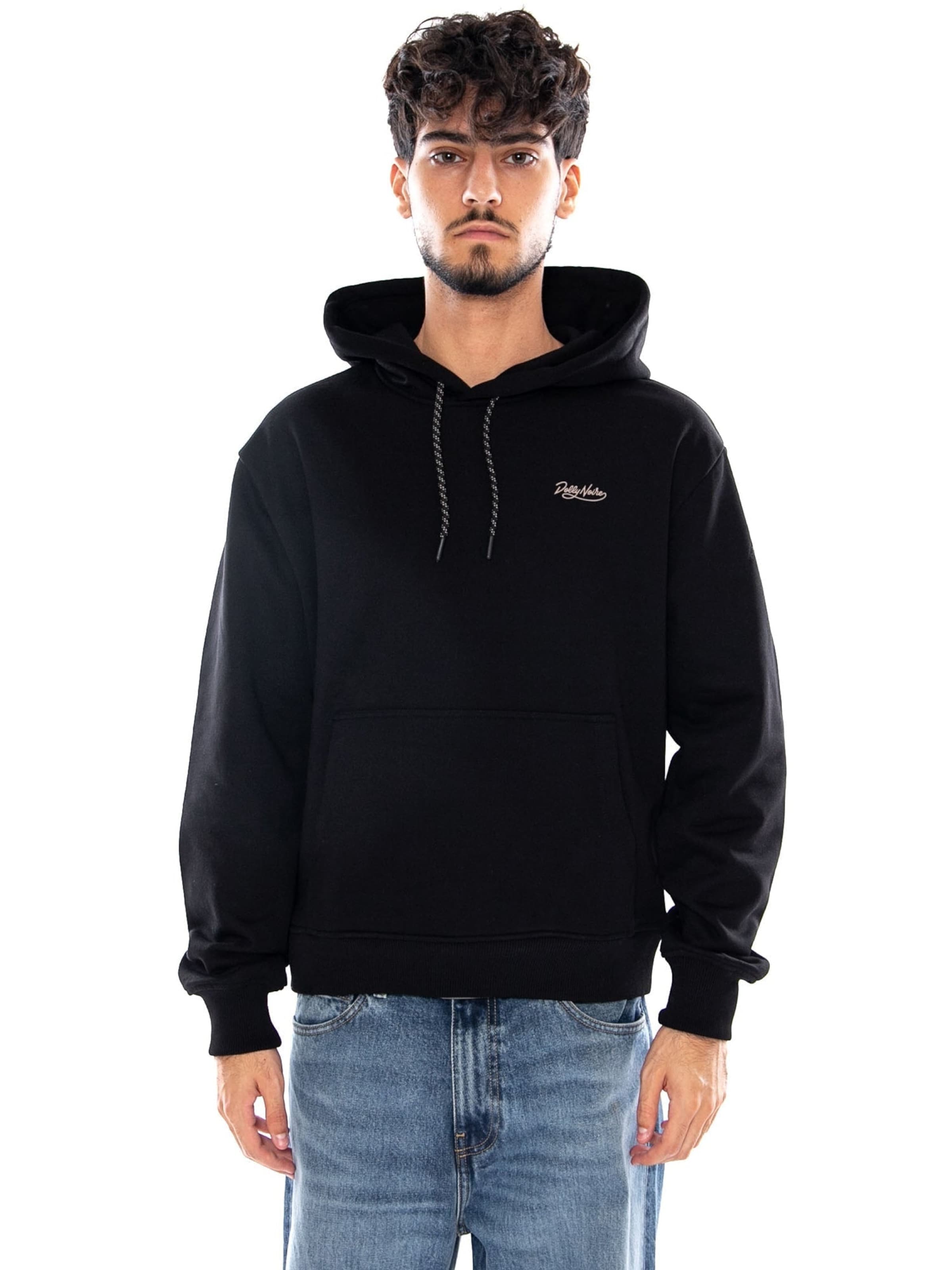 Felpa 'ASSO DI DENARI HOODIE BLACK' di DOLLY NOIRE in nero