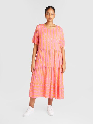 Robe 'MARRAKESH' ONLY Carmakoma en rose : devant