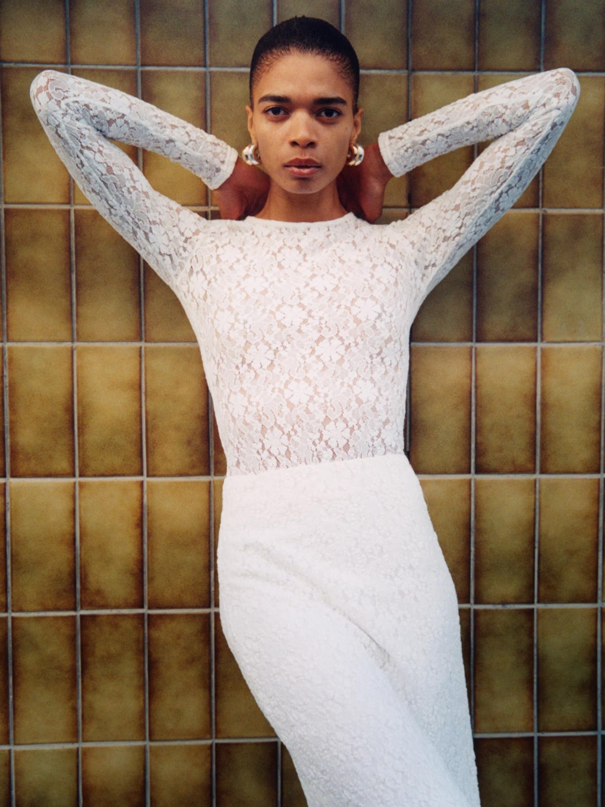 EDITED Producten Shirt body 'Janiya' Wit