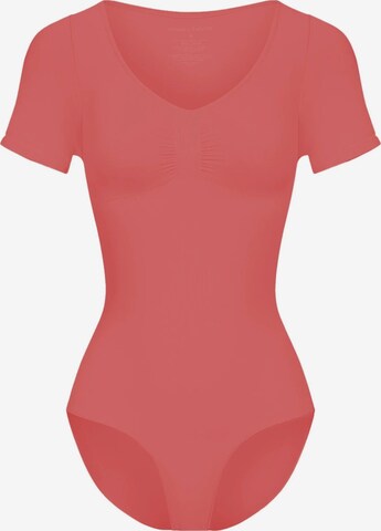 cfab Shapingbody 'T-Shirt Bodysuit Sculpting Shapewear mit Slip' in Oranje: voorkant