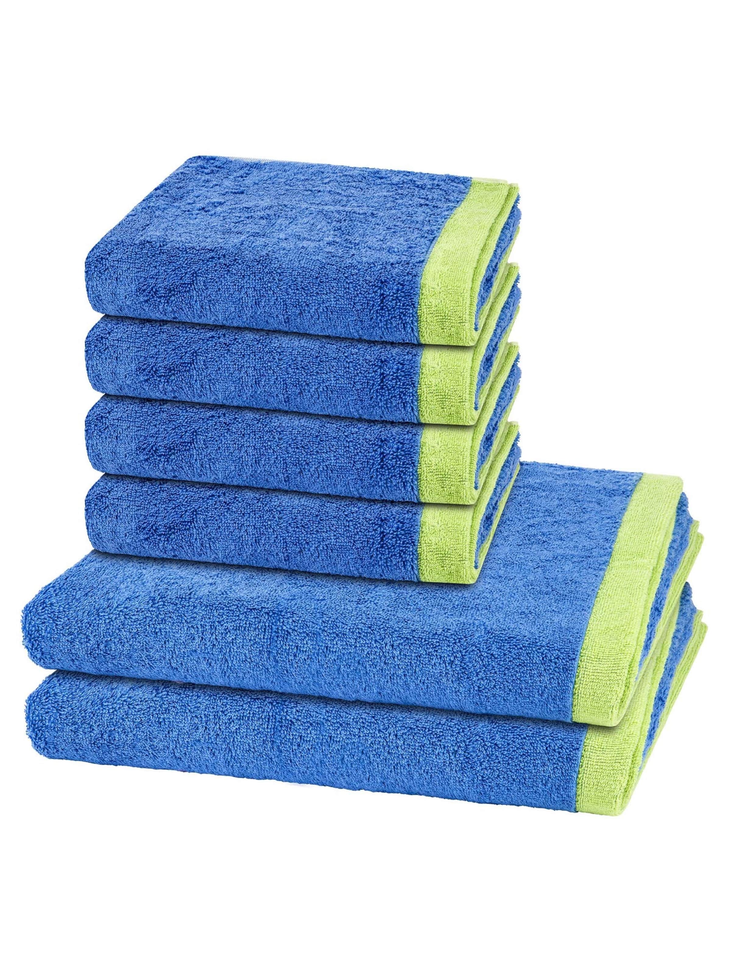 Cawö Handtuch 'Lifestyle Splash'‌‌ in Blau: Vorderseite