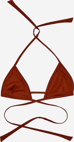 EDITED Triangle Bikini Top 'Elia' in Brown: front