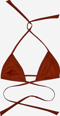 EDITED Triangel Bikinitop 'Elia' in Bruin: voorkant