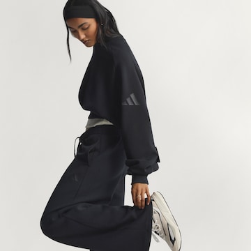 ADIDAS SPORTSWEAR Wide leg Παντελόνι φόρμας 'Soft Lux' σε μαύρο