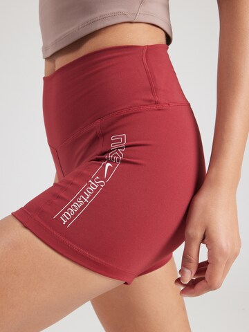 NIKE - Skinny Pantalón deportivo 'ONE' en rojo