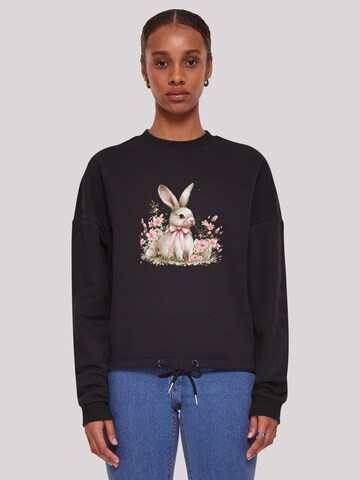 Sweat-shirt 'Cute Easter Bunny with Flowers' F4NT4STIC en noir : devant
