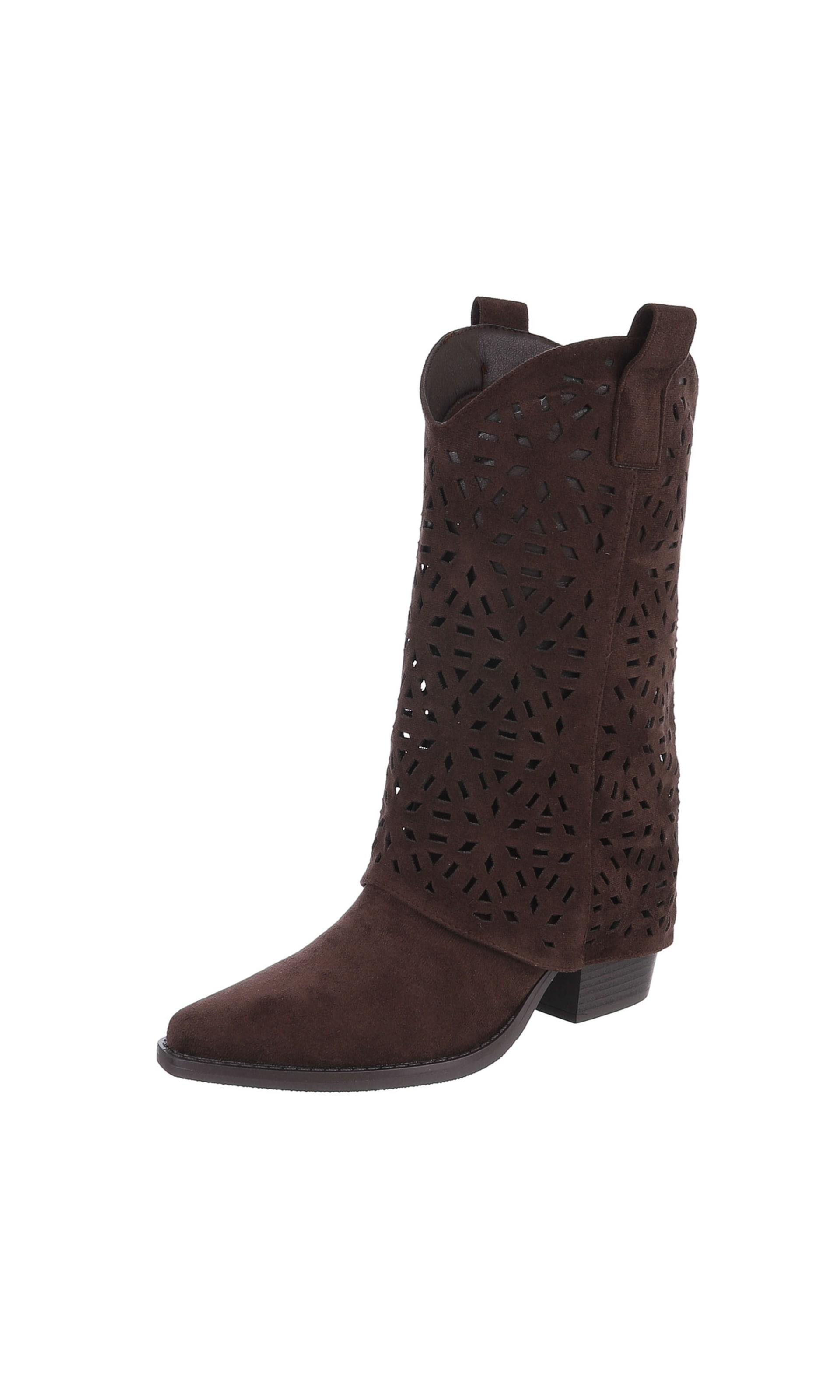 Ital-Design Cowboystiefel in Braun: Vorderseite