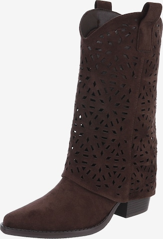 Ital-Design Cowboystiefel in Braun: Vorderseite