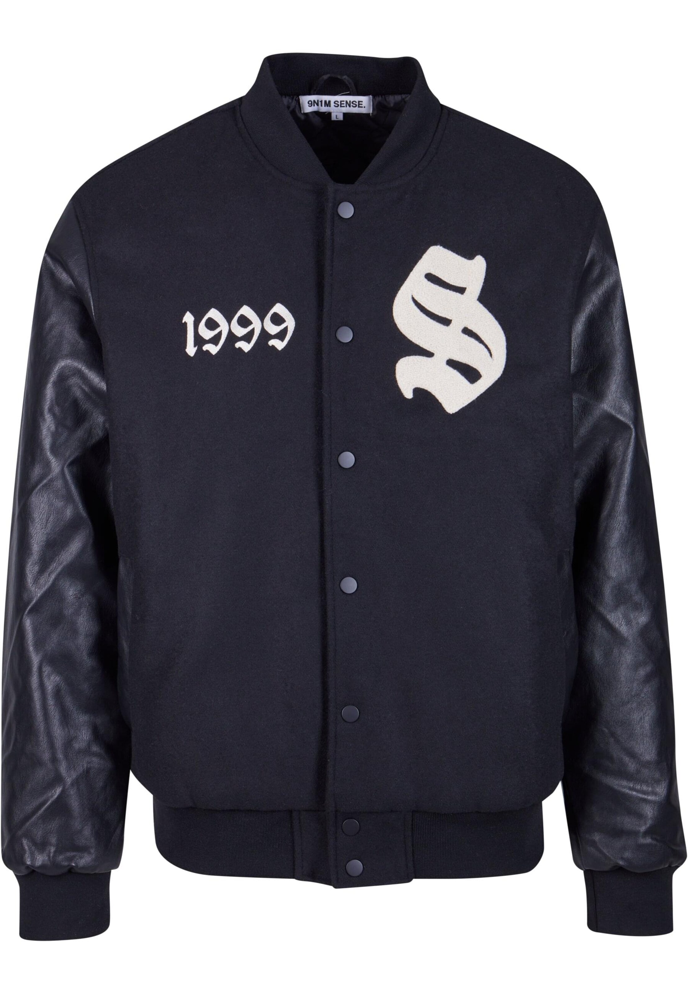 9N1M SENSE Φθινοπωρινό και ανοιξιάτικο μπουφάν σε μαύρο: μπροστά