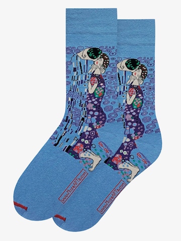 MuseARTa Socks 'Gustav Klimt - Der Kuss' in Blue: front
