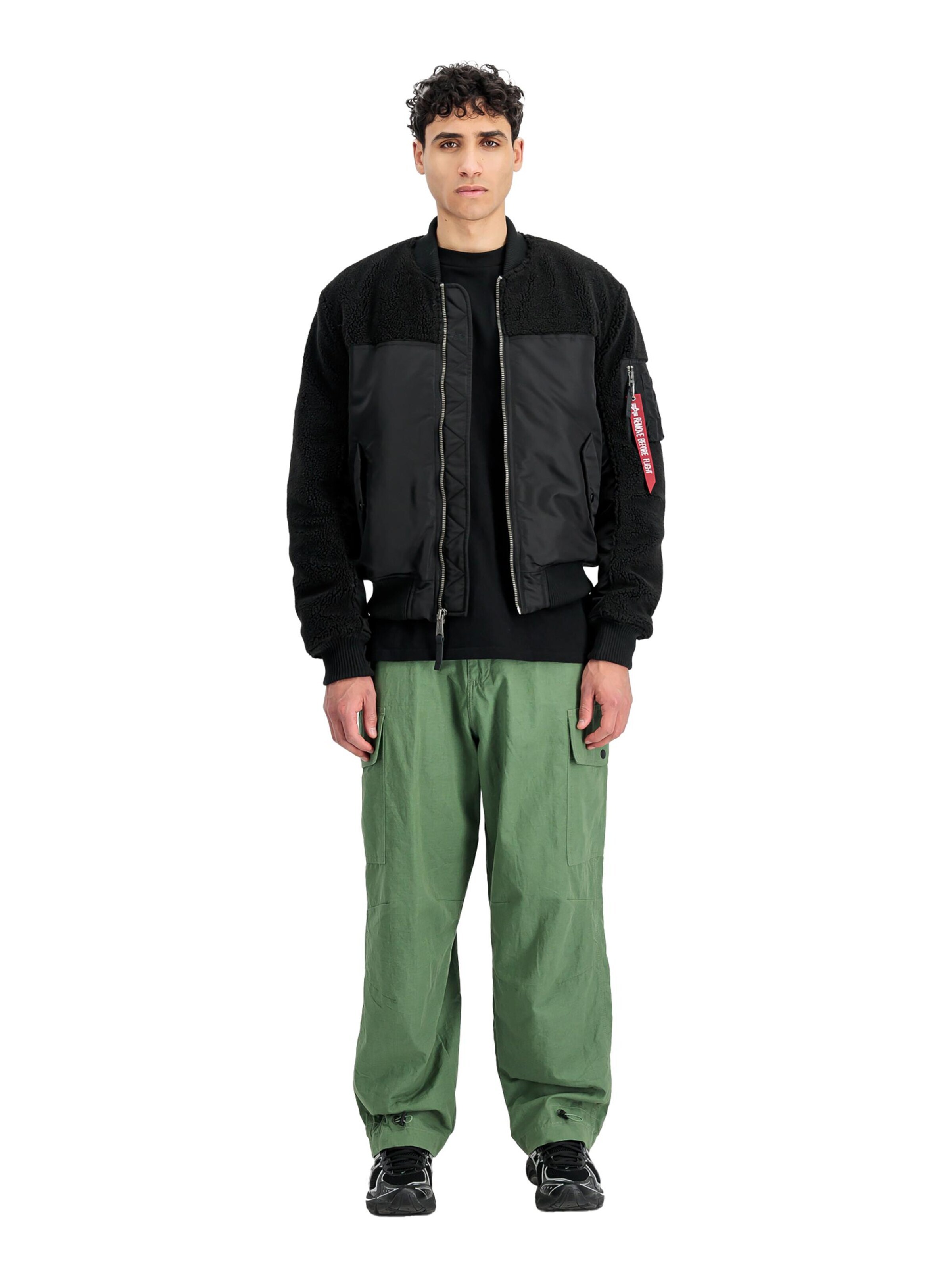 ALPHA INDUSTRIES Between-Season Jacket 'MA-1 Teddy' in Black