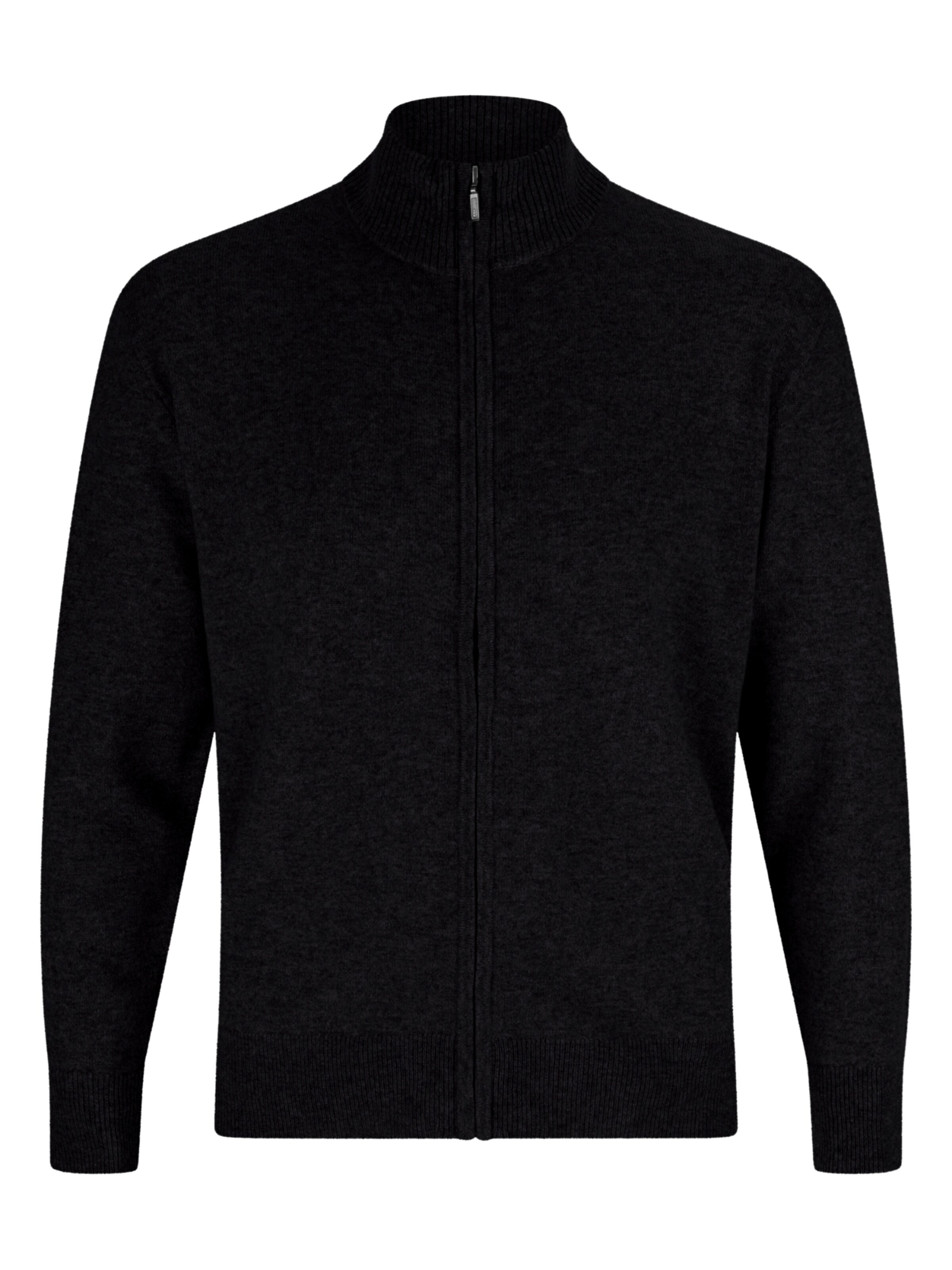 CASH-MERE.CH Knit cardigan in Black: front