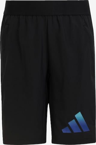 ADIDAS SPORTSWEAR Regular Workout Pants 'Train Icons Aeroready Logo ' in Black: front