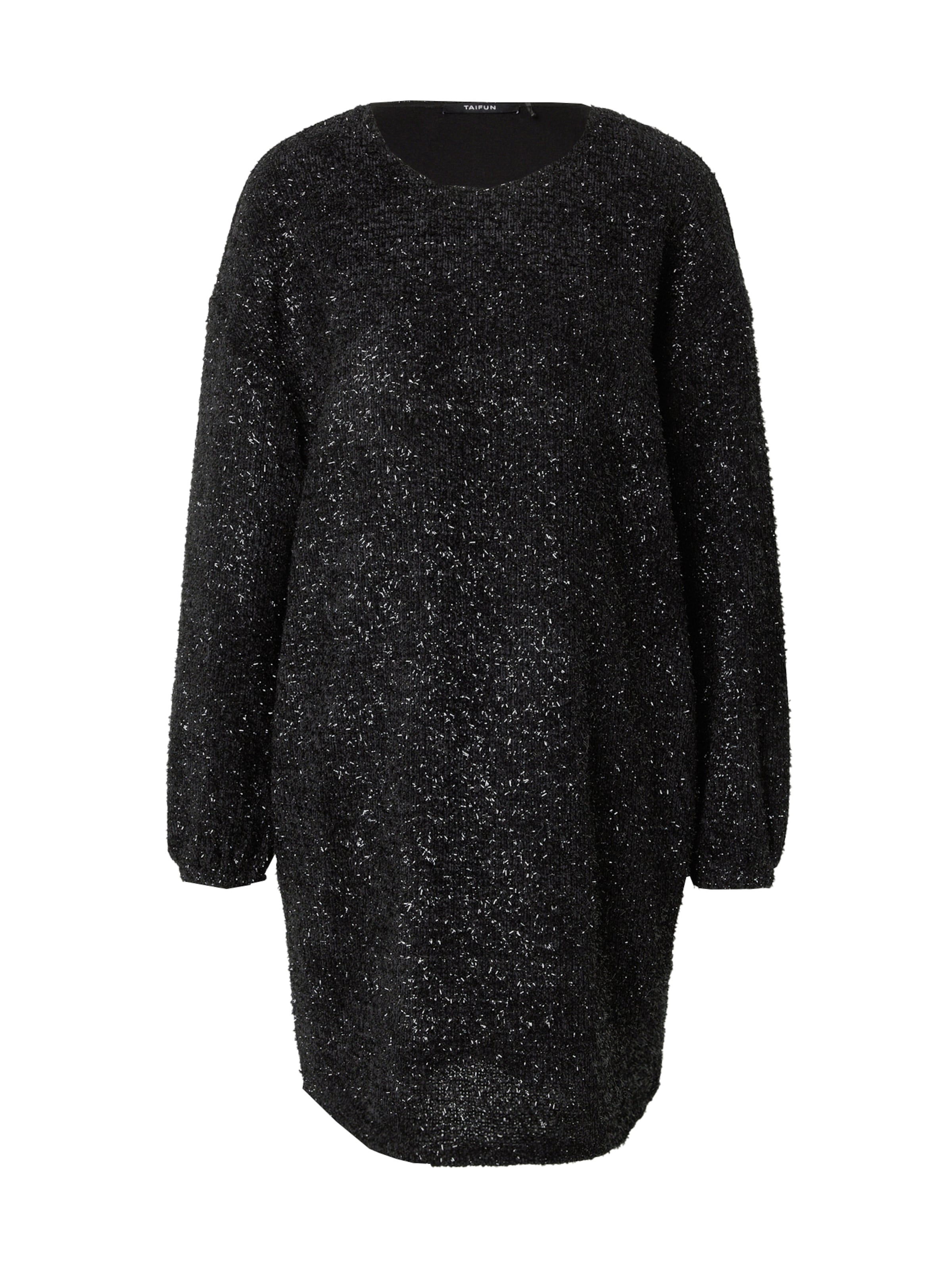 TAIFUN Kootud kleit, värv must: eest vaates