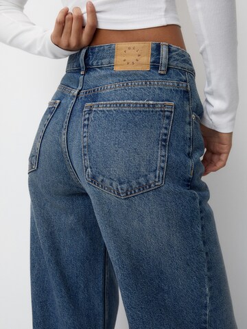 Pull&Bear Wide leg Jeans in Blauw