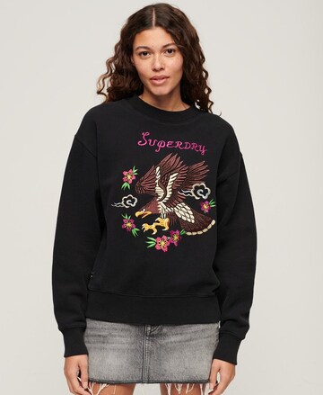 Superdry Sweatshirt in Zwart: voorkant