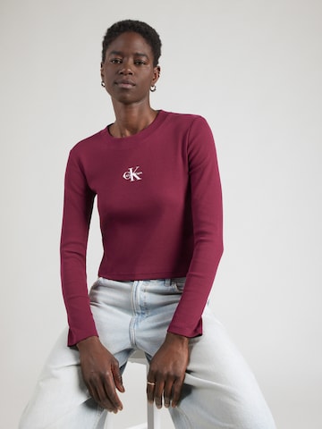 T-shirt Calvin Klein Jeans en violet : devant